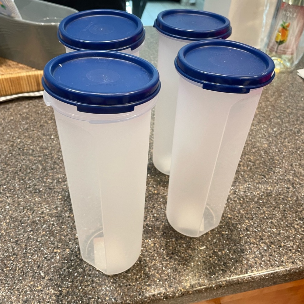 Tupperware, tall cylinder containers good condition